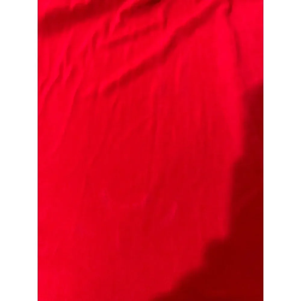 Citiknits skirt vintage USA slinky non wrinkle festive holiday flare red women S